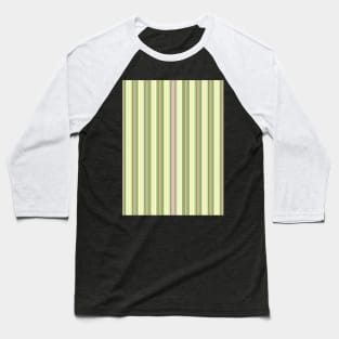 Pretty Summer Fresh Vertical Stripes in Soft Pink, Green, & Yellow Pastel Colors Baseball T-Shirt